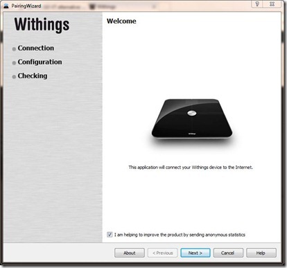 Withings WiFi Setup Application Start
