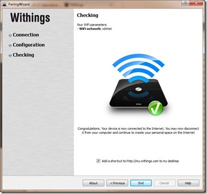 Withings WiFi Network Setup Complete