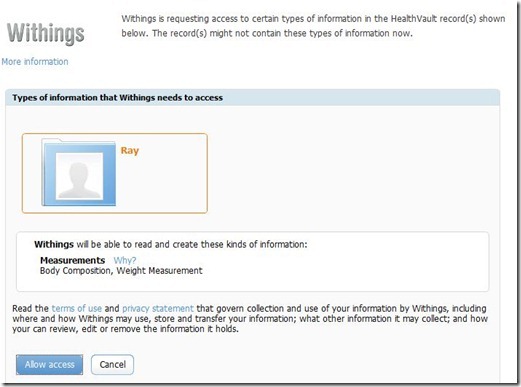Withings and Health Vault Link