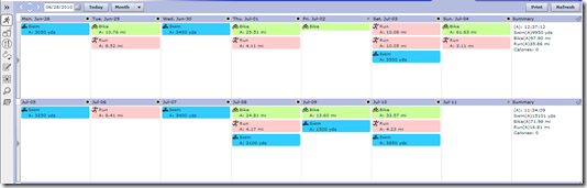 Training Peaks Calendar