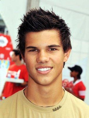 hairstyle of Taylor Lautner is a great way to hide his big nose and