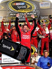 2009 NASCAR Sprint All Star Race Tony Stewart Victory Lane - Rusty Jarrett - Getty