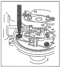 Remove the screws that hold the points in place.