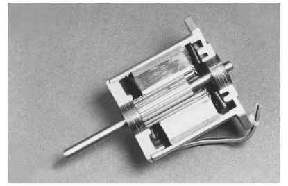 Cutaway view of a variable-reluctance step motor.