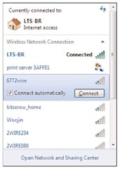 Select a network and click Connect.