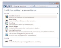 Troubleshooting a network problem is made a bit easier by built-in troubleshooting tools.