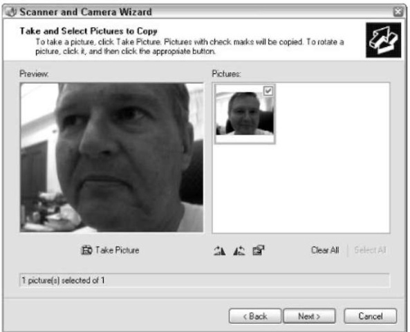 Taking Snapshots with a Webcam in Windows XP