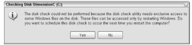 You see this message if a file is open on a disk while Check Disk tries to do its job.