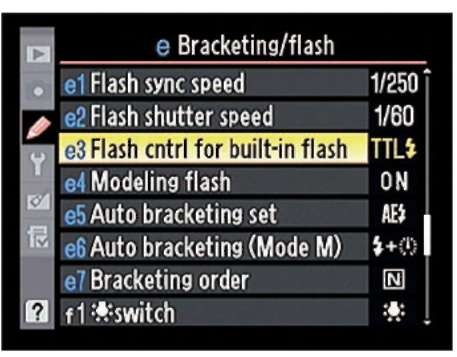 For normal flash operation, set this menu item to TTL.
