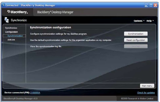 where is the blackberry desktop manager