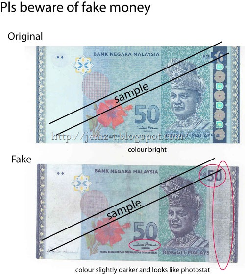 BEWARE OF FAKE RM 50 BILLS