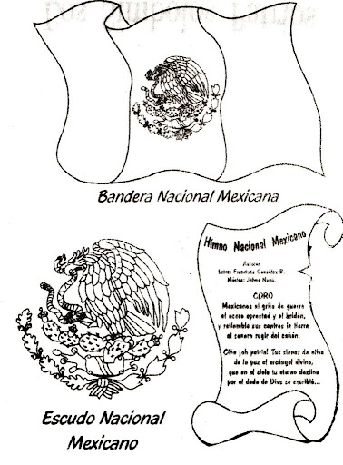 mexico flag coloring page. Mexican Flag, coat of arms and