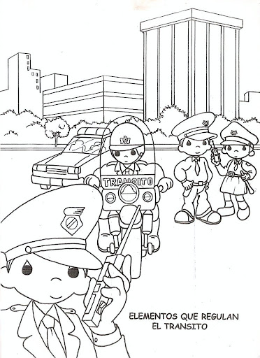 Traffic officer coloring pages