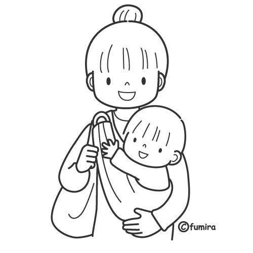 Mom holding his son free coloring page | Coloring Pages