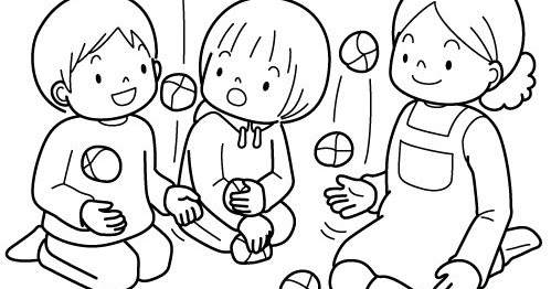 Playing with balls, free coloring pages | Coloring Pages