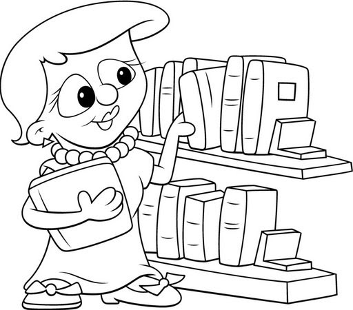 為孩子們的著色頁: librarian coloring pages