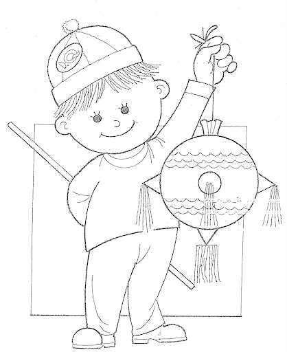 Children with a piñata - free coloring pages | Coloring Pages