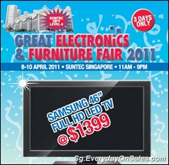 Everyday On Sales @ Singapore: Great Electronics & Furniture Fair 2011