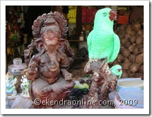 ganesh and parrot: click to zoom, new window