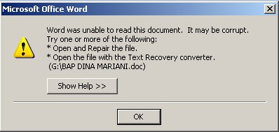 Memperbaiki File Word yang Corrupt