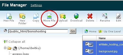cara move file hosting