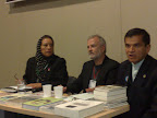 Fanny Ochoa, Mansur Escudero y Juliám Zapata durante la presentación de las publicaciones de Junta Islámica de España