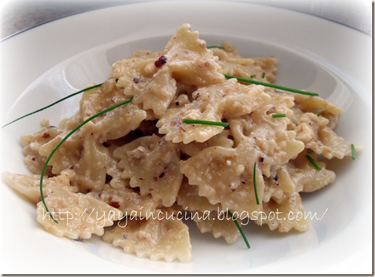Farfalle con crema di nocciole Farfalle con crema di nocciole