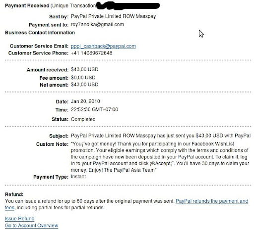 Pembayaran oleh Paypal Wishlist