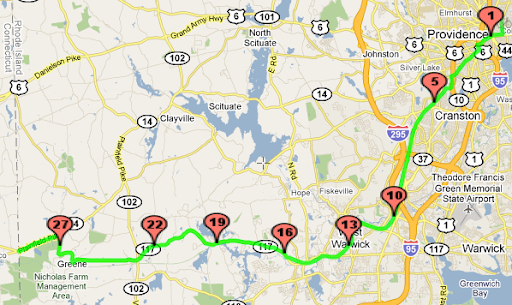 Ride to Connecticut velo map