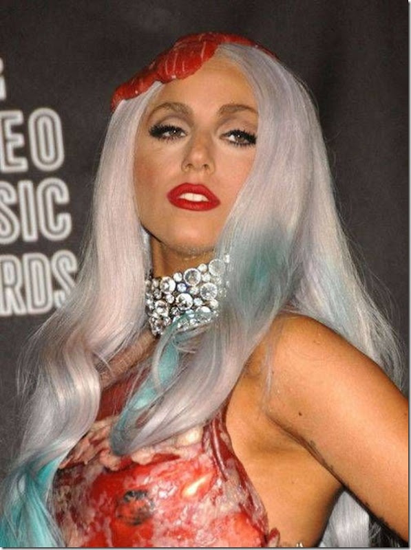 Lady Gaga e seu vestido feito de Carne (4)