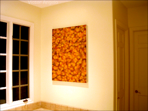 Victor Angelo dusk installation painting at residential luxury art collection