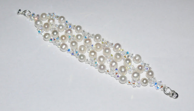 *Pearl Lace* Bracelet - Ivory/Clear AB