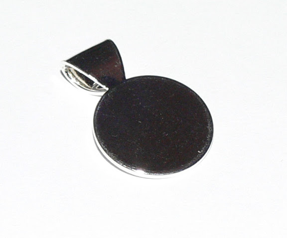 Silver Plate Glue-on bail - Lge Round