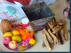 Bits and pieces in readiness for a Pooja 