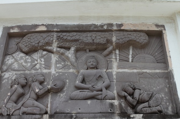Stories on Buddhism engraved on the walls of Dhaulagiri