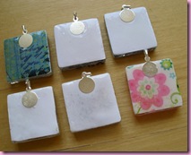 Glass tile pendants