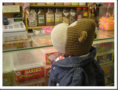 Monkey looking at sweets Monkey looking at sweets