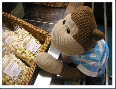 Monkey with popecorn