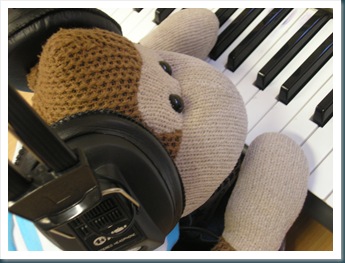 Monkey with headphones