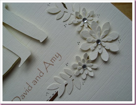 Flowers on wedding card