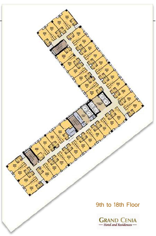 Grand Cenia Condotel and Residences 9th to 18th Floor Plan