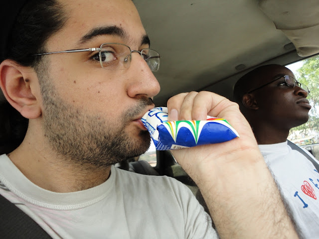 Me drinking/eating a strange ice cream :S
