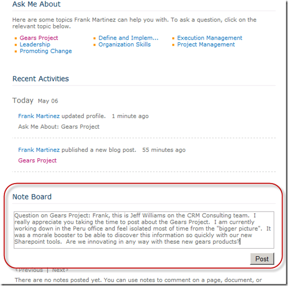 SharePoint 2010 Note Board and Ask Me About SharePoint 2010 Note Board and Ask Me About