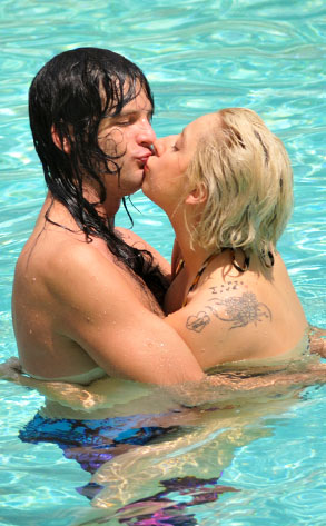 lady-gaga-kiss-her-ex-boyfriend-luc-carl- The pop singer Lady Gaga appears 