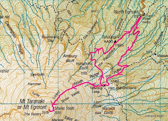 NZ - Mt Taranaki summit map - Source : www.linz.govt.nz