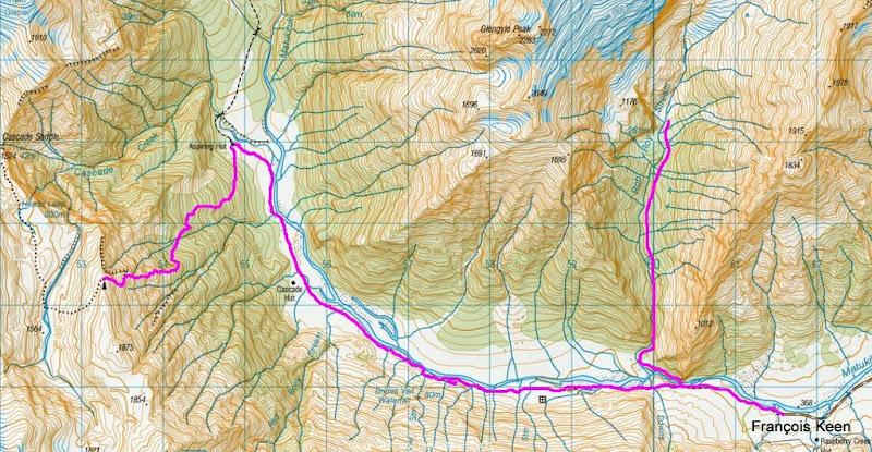 NZ - Mt Aspiring map