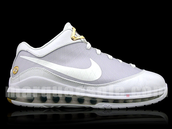 Real Nike Air Max LeBron VII Low 8211 White and Gold Sample