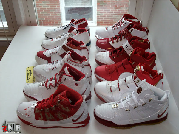 SHADOWFINDER3138217s Nike Zoom LeBron White and Red Team