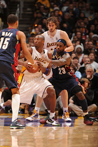 lebron james nba 091225 cle at lal 40 LeBron, Cavs Shine in Rout of Kobe, Lakers. LBJ Debuts the Xmas VII.