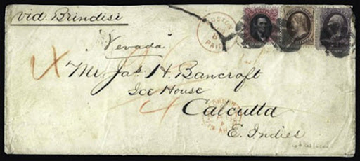 Labeling An Envelope. An envelope from an 1873